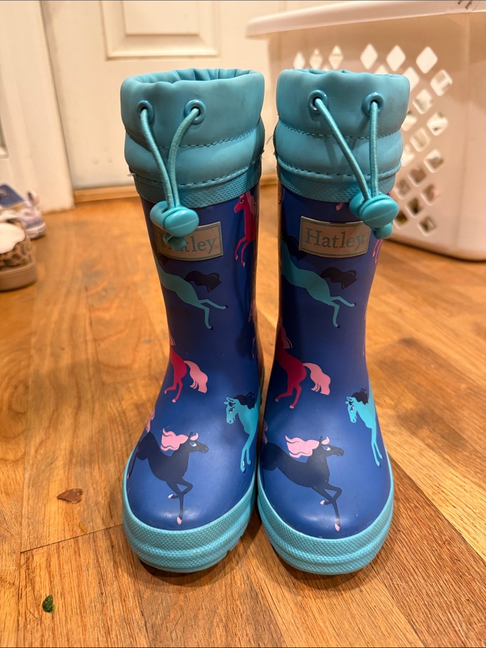 Hatley Blue Unicorn Print Kids Rain Boots